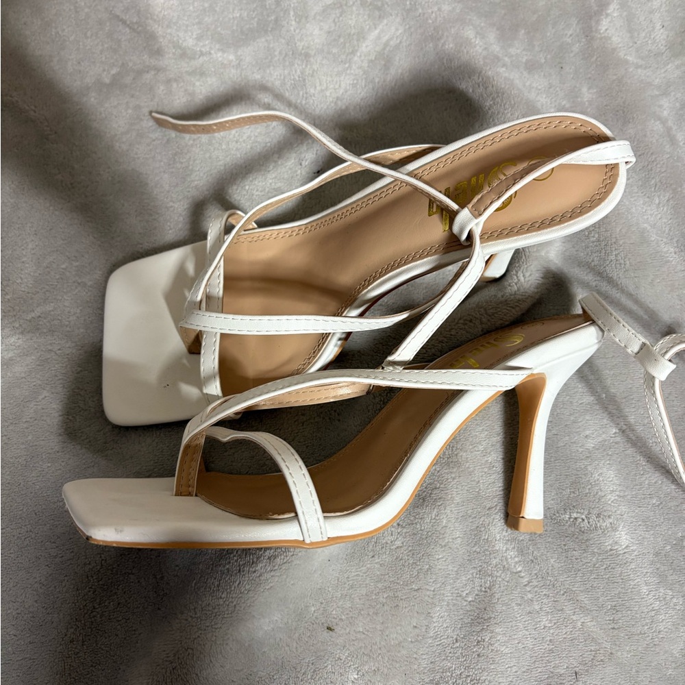 Elegant White Strappy Heels